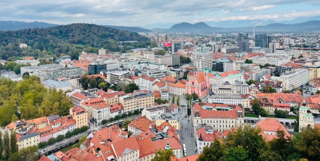 vista de Ljubljana desde el Castillo de Ljubljana en Eslovenia