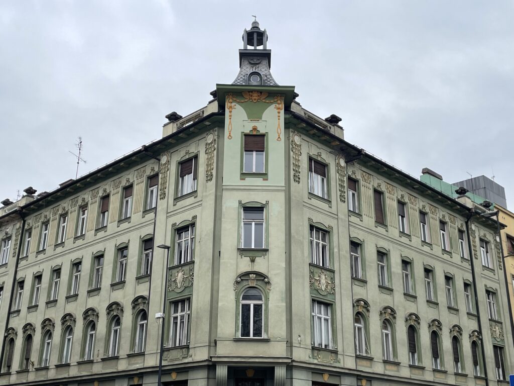 Vienna Secession architecture in Ljubljana city center