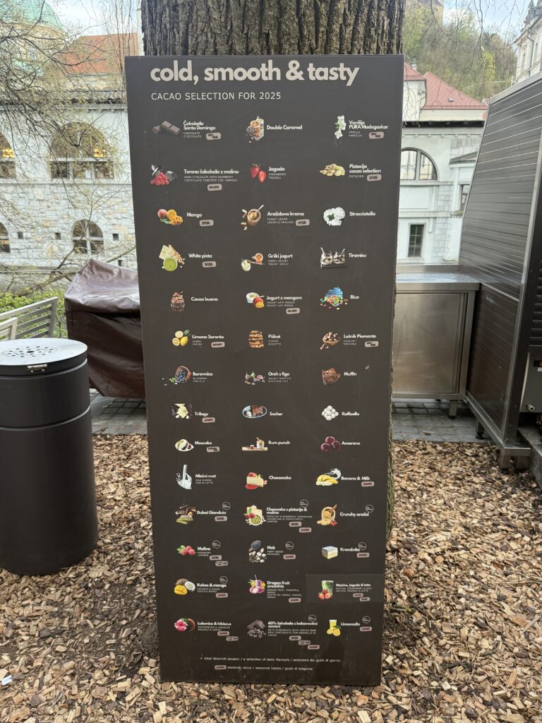 Cacao ice cream Ljubljana
